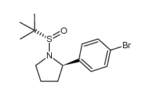 (R)-1-((S)-2-methyl-propane-2-sulfinyl)-2-(4-bromophenyl)-pyrrolidine 结构式