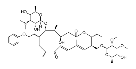 Tylosin, 4A-O-de(2,6-dideoxy-3-C-methyl-α-L-ribo-hexopyranosyl)-20-deoxo-20-phenoxy 结构式