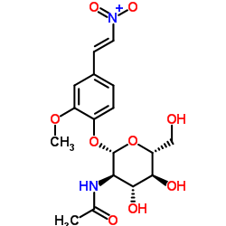 2-甲氧基-4-乙烯硝基苯-n-乙酰-b-d-氨基葡萄糖苷结构式