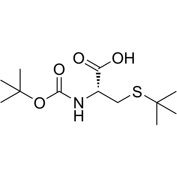 n-叔丁氧羰基-s-叔丁基-l-半胱氨酸结构式
