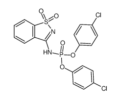 (1,1-dioxo-1H-1λ6-benzo[d]isothiazol-3-yl)-phosphoramidic acid bis-(4-chloro-phenyl) ester Structure