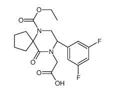 (R)-2-(8-(3,5-difluorophenyl)-6-(ethoxycarbonyl)-10-oxo-6,9-diazaspiro[4.5]decan-9-yl)acetic acid结构式