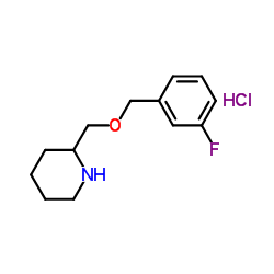 2-{[(3-Fluorobenzyl)oxy]methyl}piperidine hydrochloride (1:1)结构式