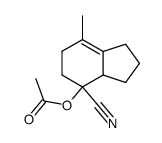 2,3,5,6,7,7a-Hexahydro-4-methyl-7-acetoxy-7-cyano-1H-indene Structure