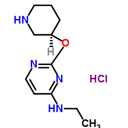 N-Ethyl-2-[(3R)-3-piperidinyloxy]-4-pyrimidinamine hydrochloride (1:1) structure