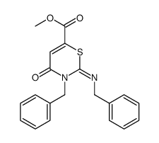 3,4-Dihydro-4-oxo-3-(phenylmethyl)-2-[(phenylmethyl)imino]-2H-1,3-thiazine-6-carboxylic acid methyl ester Structure