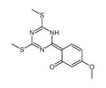 (6Z)-6-[4,6-bis(methylsulfanyl)-1H-1,3,5-triazin-2-ylidene]-3-methoxycyclohexa-2,4-dien-1-one Structure