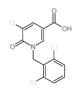 5-Chloro-1-(2,6-dichlorobenzyl)-6-oxo-1,6-dihydro-3-pyridinecarboxylic acid结构式