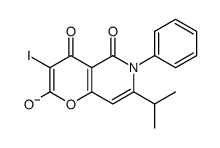 3-iodo-4,5-dioxo-6-phenyl-7-propan-2-ylpyrano[3,2-c]pyridin-2-olate结构式