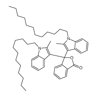 3,3-bis(1-dodecyl-2-methylindol-3-yl)-2-benzofuran-1-one结构式