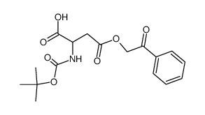 N-tert-Butyloxycarbonyl-L-asparaginsaeure-β-phenacylester结构式