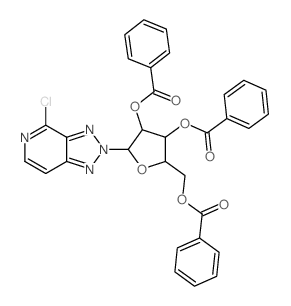 [3,4-dibenzoyloxy-5-(2-chloro-3,7,8,9-tetrazabicyclo[4.3.0]nona-2,4,6,9-tetraen-8-yl)oxolan-2-yl]methyl benzoate structure