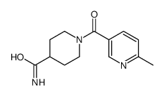 1-(6-methylpyridine-3-carbonyl)piperidine-4-carboxamide结构式