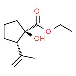 Cyclopentanecarboxylic acid, 1-hydroxy-2-(1-methylethenyl)-, ethyl ester, (1R,2S)-rel- (9CI) picture