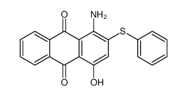 1-amino-4-hydroxy-2-(phenylthio)anthraquinone structure