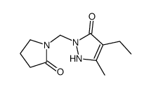 3H-Pyrazol-3-one,4-ethyl-1,2-dihydro-5-methyl-2-[(2-oxo-1-pyrrolidinyl)methyl]-(9CI) Structure