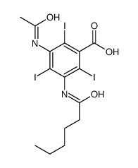 3-Acetylamino-5-(1-oxohexylamino)-2,4,6-triiodobenzoic acid Structure