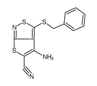 4-Amino-3-((phenylmethyl)thio)thieno(2,3-c)isothiazole-5-carbonitrile Structure