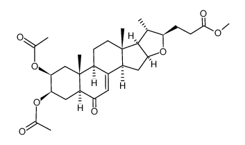 (2aS,4R,5S,6aR,6bR,8aS,8bR,9S,10R,11aS,12aR)-10-(3-methoxy-3-oxopropyl)-6a,8a,9-trimethyl-2-oxo-2a,3,4,5,6,6a,6b,7,8,8a,8b,9,10,11a,12,12a-hexadecahydro-2H-naphtho[2',1':4,5]indeno[2,1-b]furan-4,5-diyl diacetate结构式