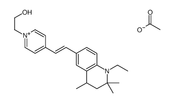 4-[2-(1-ethyl-1,2,3,4-tetrahydro-2,2,4-trimethyl-6-quinolyl)vinyl]-1-(2-hydroxyethyl)pyridinium acetate structure