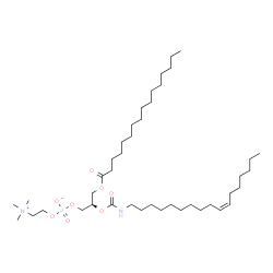 1-palmitoyl-2-heptadec-10-enylcarbamyloxy-sn-glycero-3-phosphorylcholine结构式