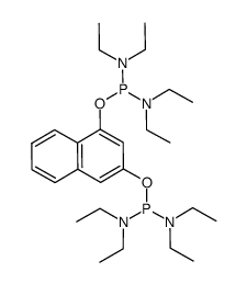 1,1'-(naphthalene-1,3-diylbis(oxy))bis(N,N,N',N'-tetraethylphosphanediamine)结构式