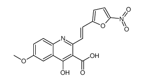 2-<2'-(5''-nitro-2''-furyl)vinyl>-4-hydroxy-6-methoxyquinoline-3-carboxylic acid Structure