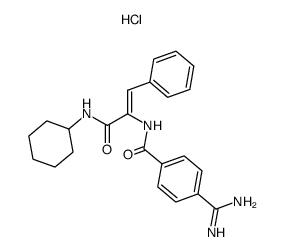 4-Carbamimidoyl-N-((Z)-1-cyclohexylcarbamoyl-2-phenyl-vinyl)-benzamide; hydrochloride结构式