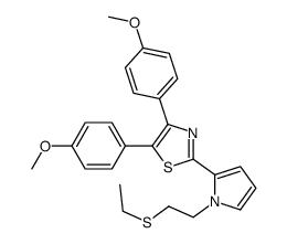 2-[1-(2-ethylsulfanylethyl)pyrrol-2-yl]-4,5-bis(4-methoxyphenyl)-1,3-thiazole结构式