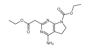 ethyl 4-amino-2-(2-ethoxy-2-oxoethyl)-5H-pyrrolo[2,3-d]pyrimidine-7(6H)-carboxylate结构式