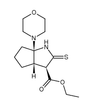 octahydro-6a-(4-morpholinyl)-2-thioxycyclopenta[b]pyrrole-3-carboxylic acid ethyl ester结构式