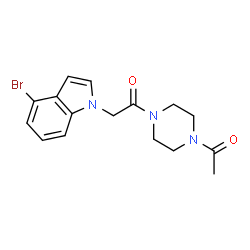 1-(4-acetylpiperazin-1-yl)-2-(4-bromo-1H-indol-1-yl)ethanone structure