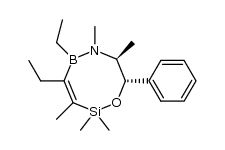 (7S,8S)-4,5-Diethyl-2,2,3,6,7-pentamethyl-8-phenyl-1-oxa-6-aza-2-sila-5-bora-3-cycloocten Structure