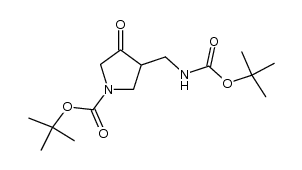 tert-butyl 3-(tert-butoxycarbonyl)aminomethyl-4-oxopyrrolidine-1-carboxylate Structure