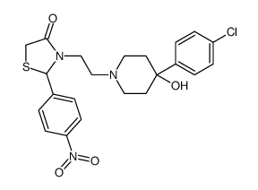 3-[2-[4-(4-chlorophenyl)-4-hydroxypiperidin-1-yl]ethyl]-2-(4-nitrophenyl)-1,3-thiazolidin-4-one Structure