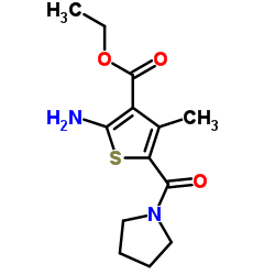 Ethyl 2-amino-4-methyl-5-(1-pyrrolidinylcarbonyl)-3-thiophenecarboxylate Structure