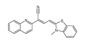 4-(3-methyl-3H-benzothiazol-2-ylidene)-2-quinolin-2-yl-but-2-enenitrile Structure