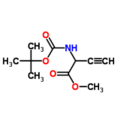 Methyl 2-({[(2-methyl-2-propanyl)oxy]carbonyl}amino)-3-butynoate Structure