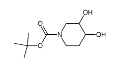 tert-butyl 3,4-dihydroxypiperidine-1-carboxylate结构式