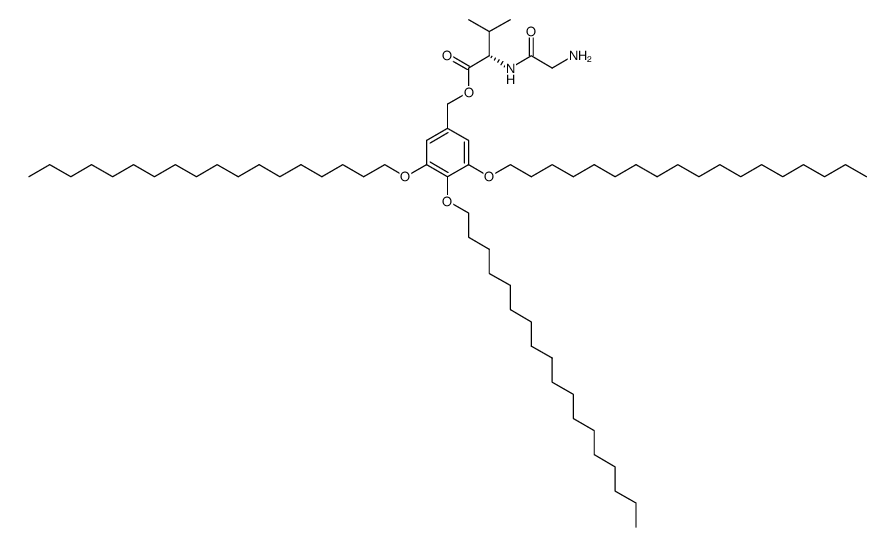 (S)-2-(2-Amino-acetylamino)-3-methyl-butyric acid 3,4,5-tris-octadecyloxy-benzyl ester Structure