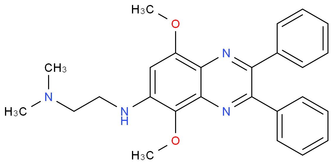 N-(5,8-dimethoxy-2,3-diphenyl-6-quinoxalinyl)-N',N'-dimethylethane-1,2-diamine Structure