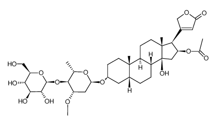 16β-(Acetyloxy)-3β-[(4-O-β-D-glucopyranosyl-3-O-methyl-2,6-dideoxy-α-L-arabino-hexopyranosyl)oxy]-14-hydroxy-5β-card-20(22)-enolide picture