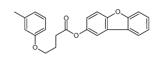 Butanoic acid, 4-(3-methylphenoxy)-, 2-dibenzofuranyl ester (9CI) Structure