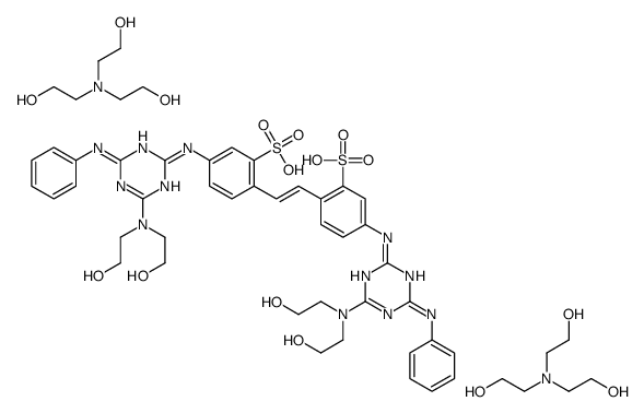 bis[[6-anilino-4-[bis(2-hydroxyethyl)amino]-1,3,5-triazin-2-yl]amino]stilbene-2,2'-disulphonic acid, compound with 2,2',2''-nitrilotriethanol (1:2) Structure