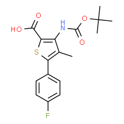 3-TERT-BUTOXYCARBONYLAMINO-5-(4-FLUOROPHENYL)-4-METHYLTHIOPHENE-2-CARBOXYLICACID structure