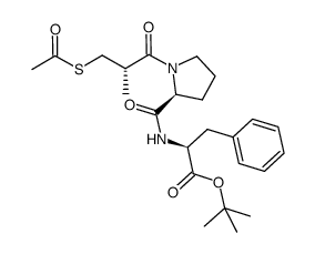 1-[(2S)-3-(acetylthio)-2-methyl-1-oxopropyl]-L-prolyl-L-phenylalanine tert-butyl ester Structure