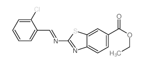 6-Benzothiazolecarboxylicacid, 2-[[(2-chlorophenyl)methylene]amino]-, ethyl ester structure