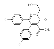 3(2H)-Pyridazinone,4-acetyl-5,6-bis(4-chlorophenyl)-2-(2-hydroxyethyl)-结构式