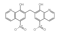 7-[(8-hydroxy-5-nitro-quinolin-7-yl)methyl]-5-nitro-quinolin-8-ol结构式