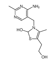 3-((4-amino-2-methylpyrimidin-5-yl)methyl)-5-(2-hydroxyethyl)-4-methyl-2,3-dihydrothiazol-2-ol Structure